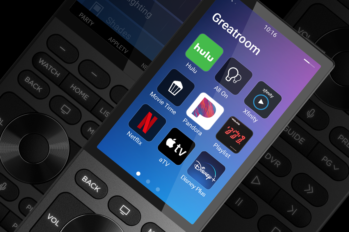 Silver neeo remote from Control4