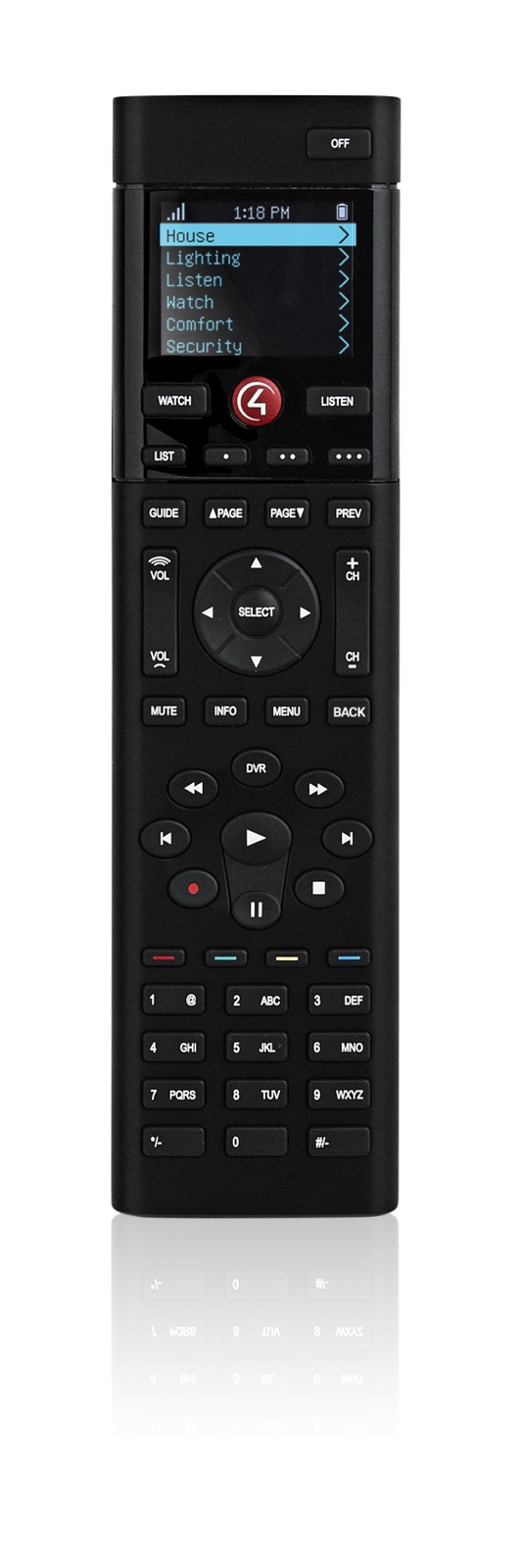 A Control4 SR-260 handheld remote