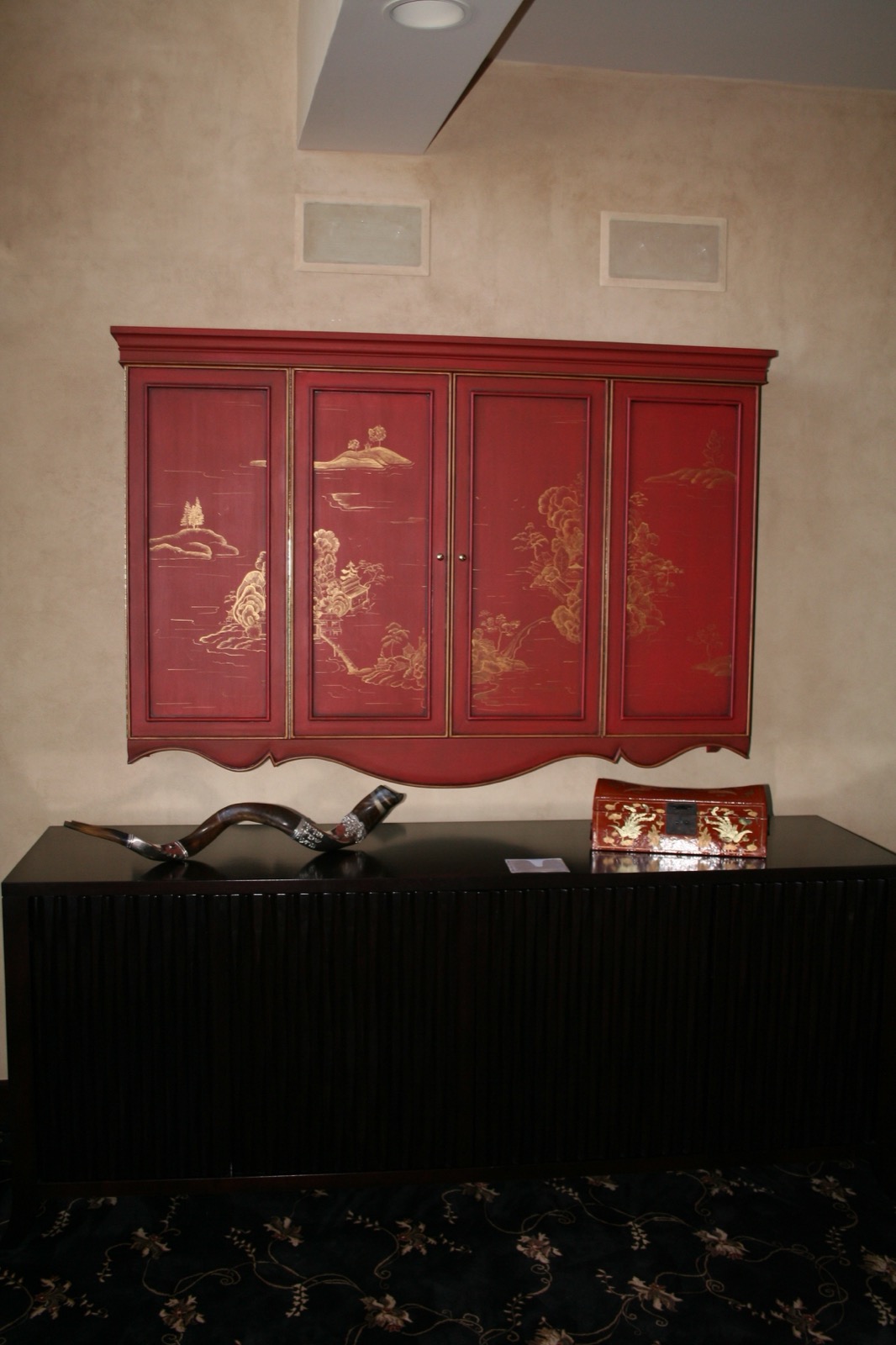 Custom Furniture Hiding TV and Equipment
