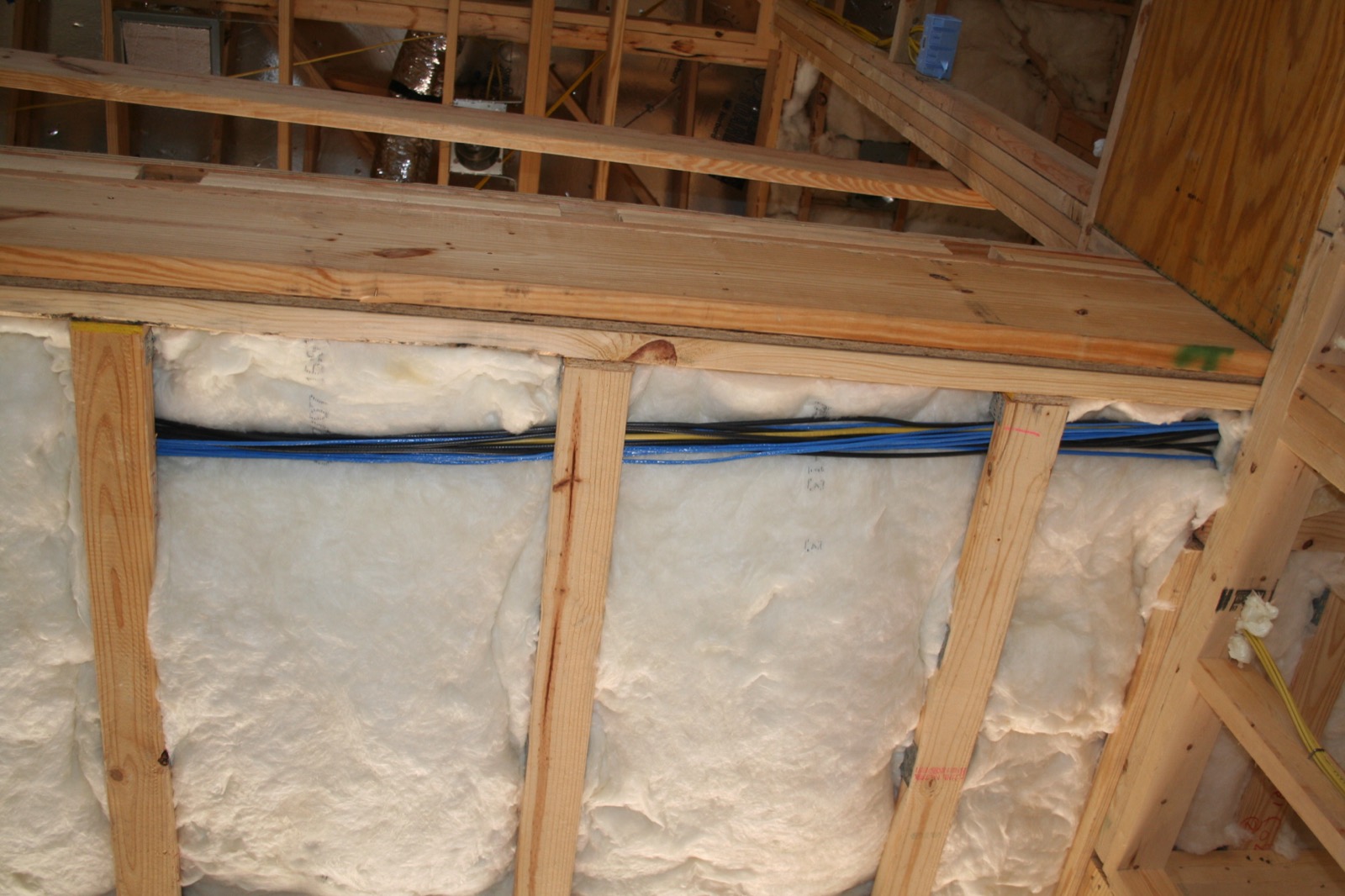 In-ceiling speaker and cable rough-in during construction