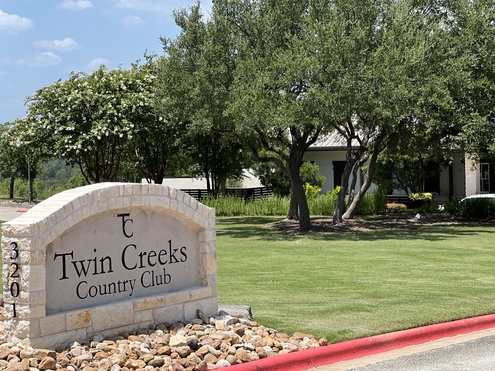Twin Creeks Country Club entrance monument in Cedar Park