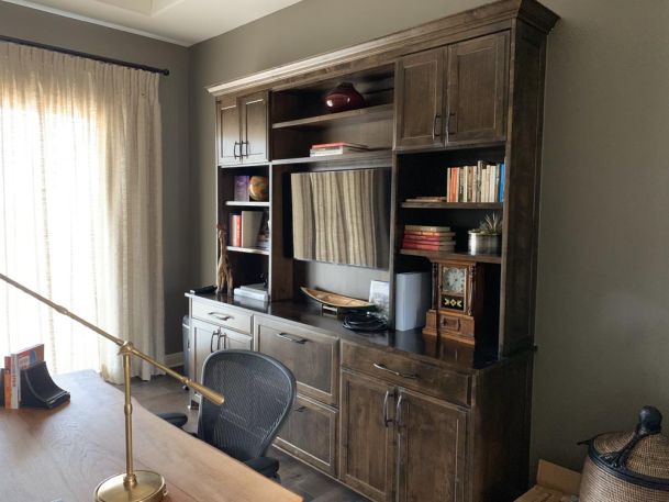 Wooden furniture in home office