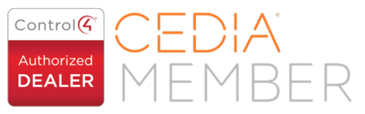 control4 authorized dealer, cedia member, badges