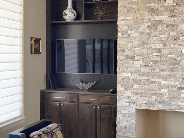 TV on wooden furniture